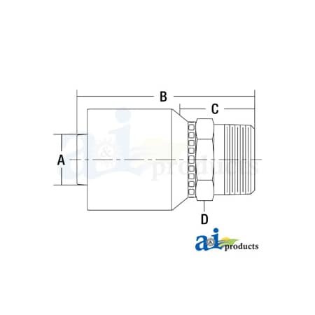 (HW-MP) Male NPTF Pipe - Rigid - Straight 6 X4 X2